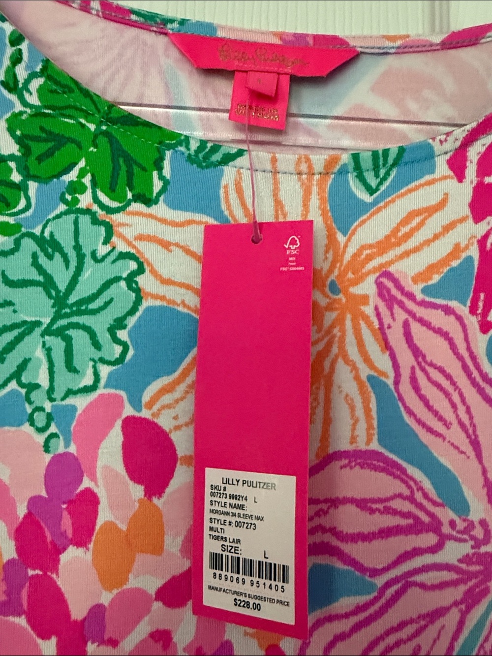 NWT LILLY PULITZER SIZE LARGE MORGANN MAXI DRESS *TIGERS LAIR* MULTI - Picture 7 of 7